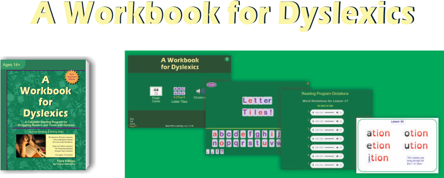 A Workbook for Dyslexics book with app