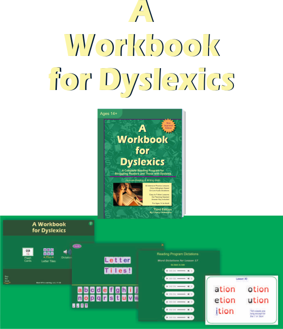 A Workbook for Dyslexics book with app